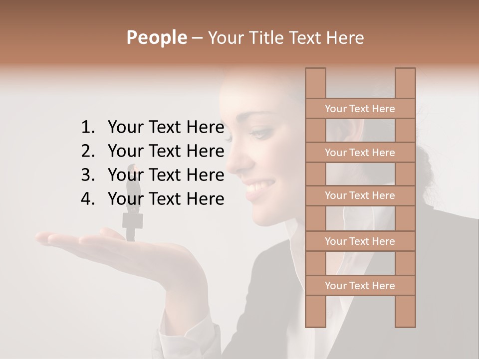 A Woman Holding A Small Toy In Her Hand PowerPoint Template