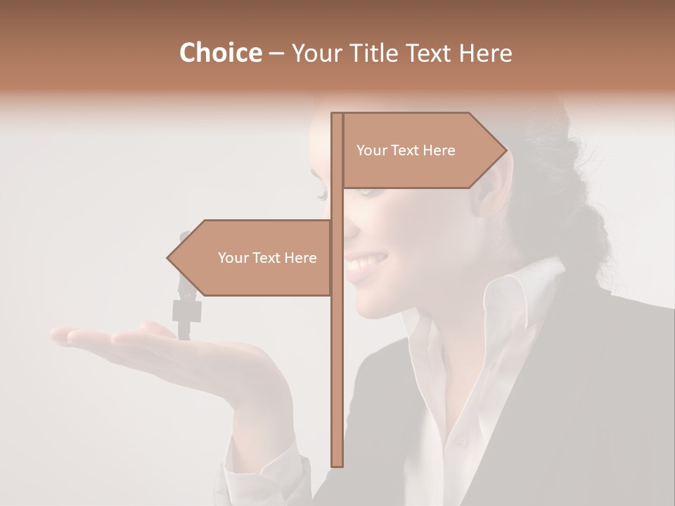 A Woman Holding A Small Toy In Her Hand PowerPoint Template