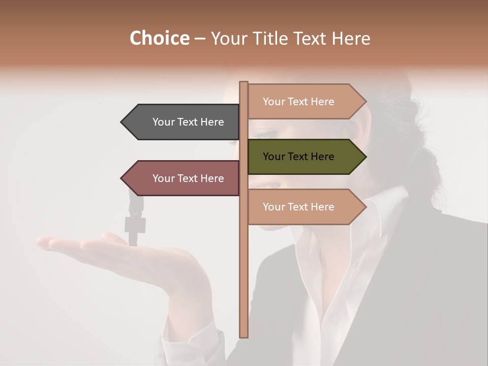 A Woman Holding A Small Toy In Her Hand PowerPoint Template