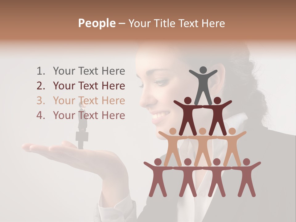 A Woman Holding A Small Toy In Her Hand PowerPoint Template