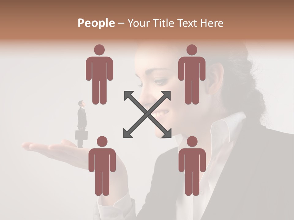 A Woman Holding A Small Toy In Her Hand PowerPoint Template