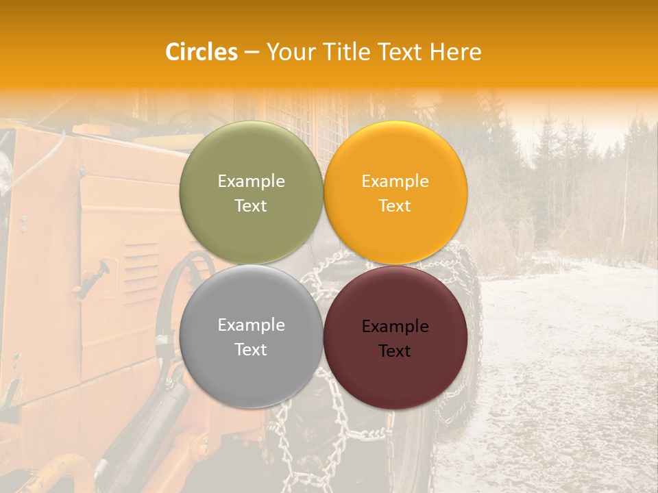 A Yellow Tractor Is Parked In The Snow PowerPoint Template
