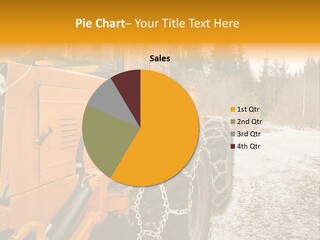 A Yellow Tractor Is Parked In The Snow PowerPoint Template