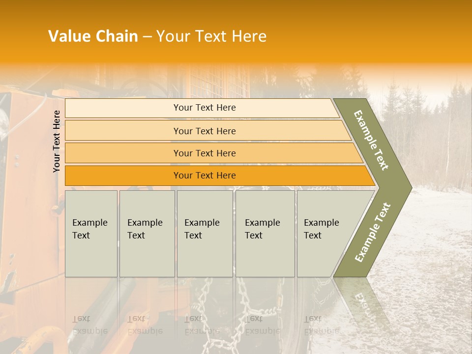 A Yellow Tractor Is Parked In The Snow PowerPoint Template