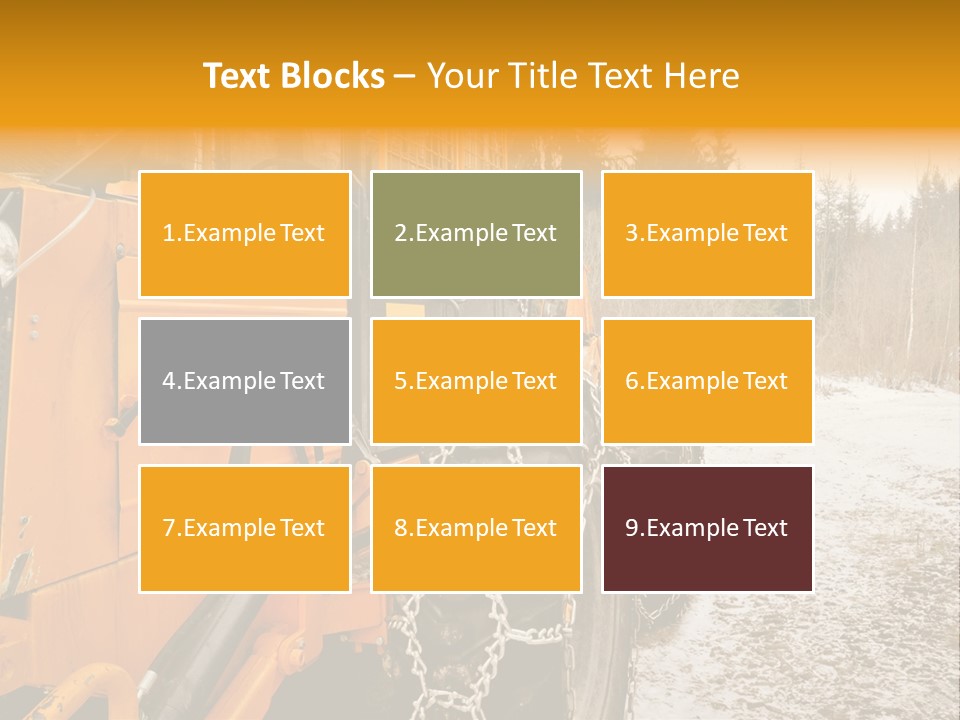 A Yellow Tractor Is Parked In The Snow PowerPoint Template