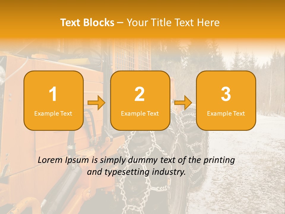 A Yellow Tractor Is Parked In The Snow PowerPoint Template