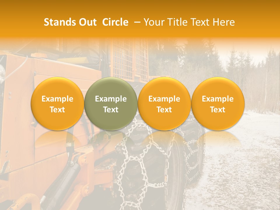 A Yellow Tractor Is Parked In The Snow PowerPoint Template