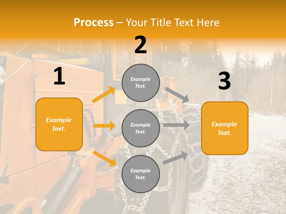 A Yellow Tractor Is Parked In The Snow PowerPoint Template