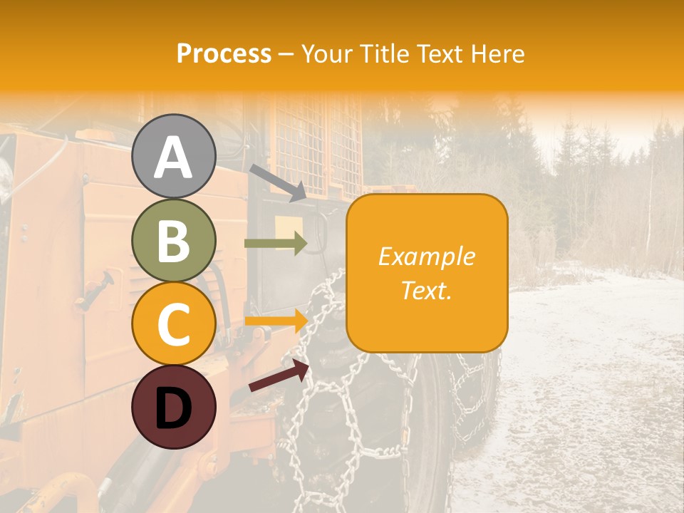 A Yellow Tractor Is Parked In The Snow PowerPoint Template