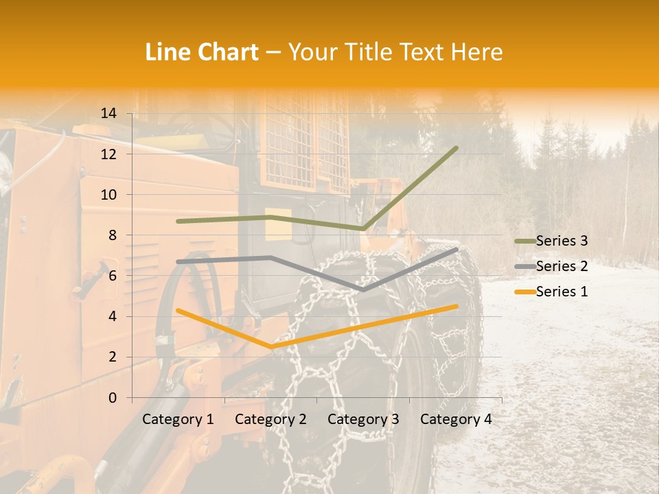 A Yellow Tractor Is Parked In The Snow PowerPoint Template
