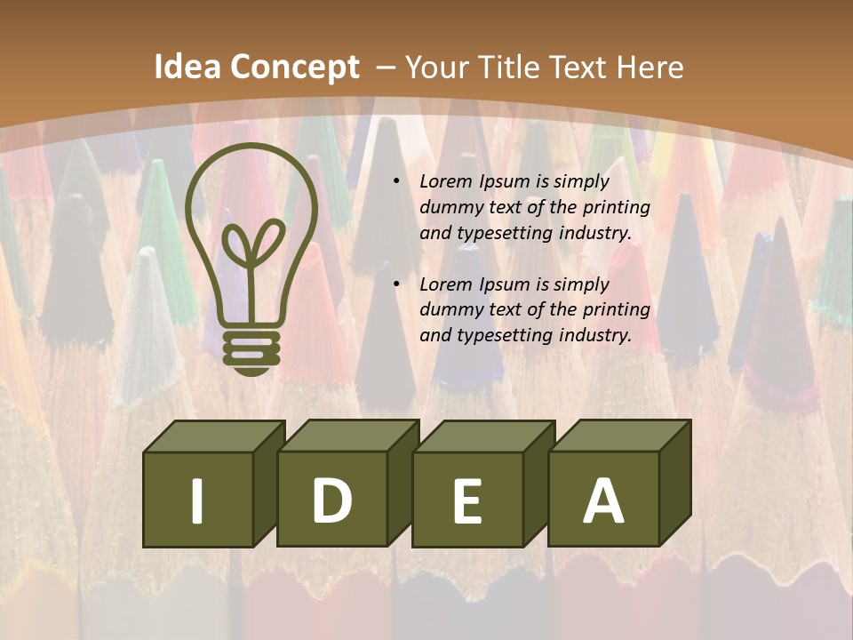 Orange Colour Green PowerPoint Template