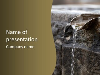 A Water Faucet With A Stream Of Water Coming Out Of It PowerPoint Template