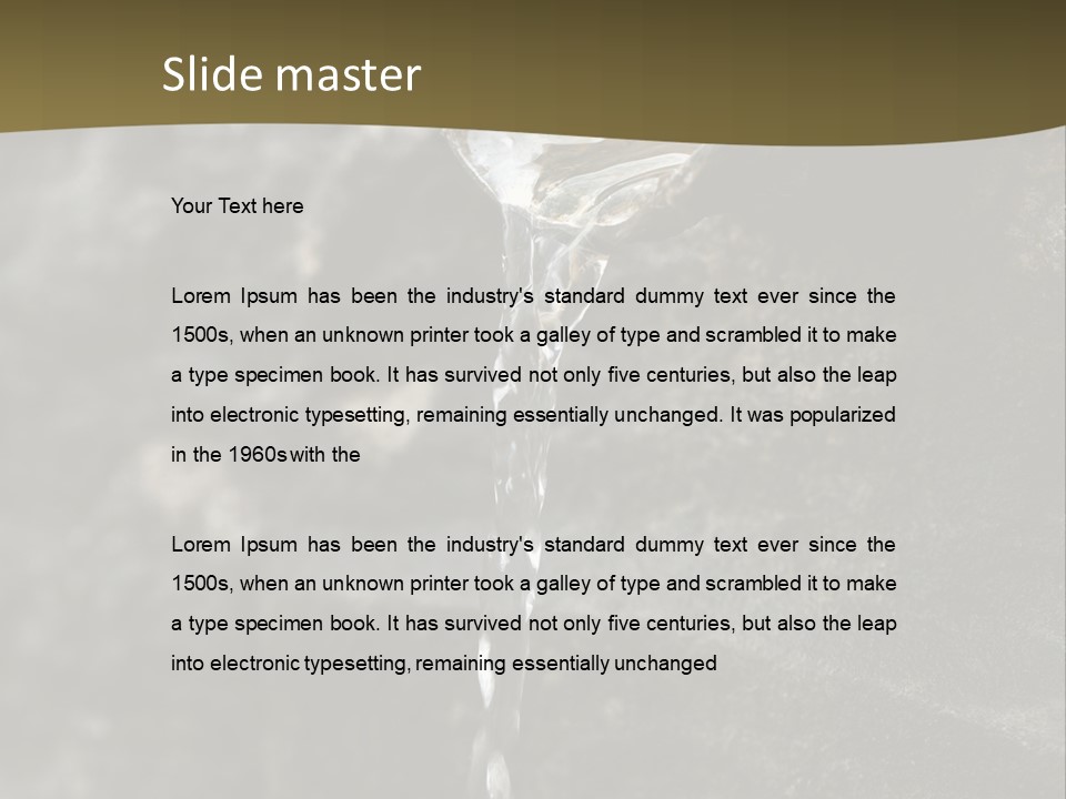 A Water Faucet With A Stream Of Water Coming Out Of It PowerPoint Template