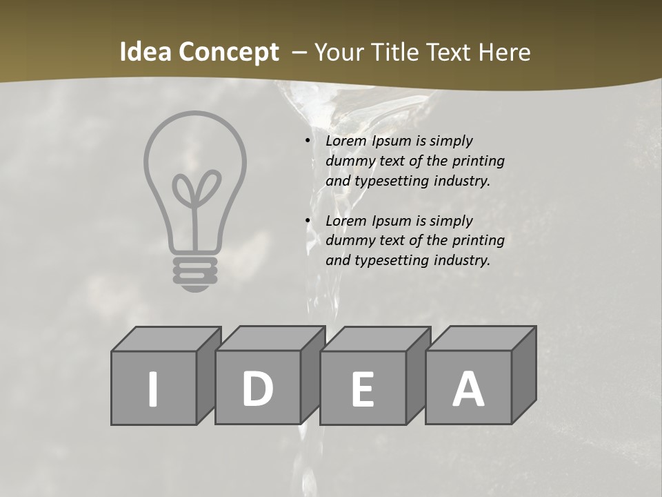 A Water Faucet With A Stream Of Water Coming Out Of It PowerPoint Template