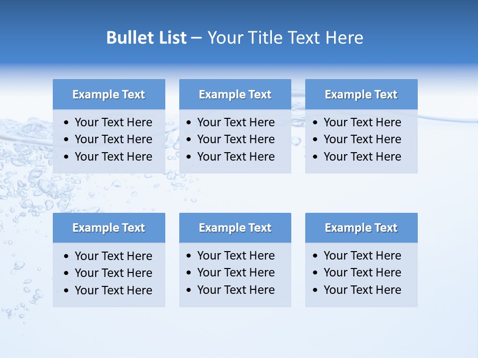 A Blue Water Powerpoint Presentation With Bubbles PowerPoint Template