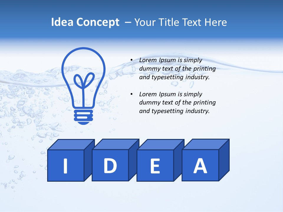 A Blue Water Powerpoint Presentation With Bubbles PowerPoint Template