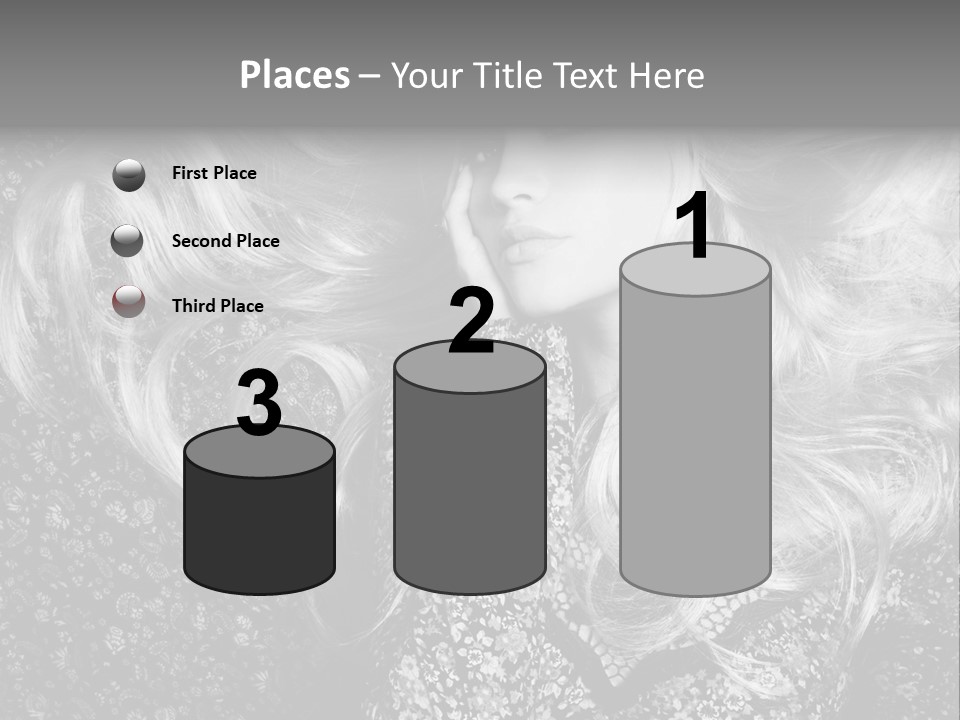 A Beautiful Blond Woman With Long Hair Powerpoint Template PowerPoint Template