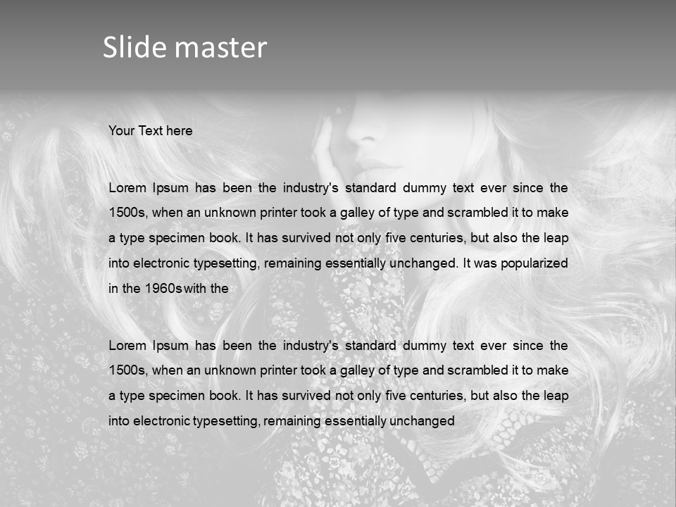 A Beautiful Blond Woman With Long Hair Powerpoint Template PowerPoint Template