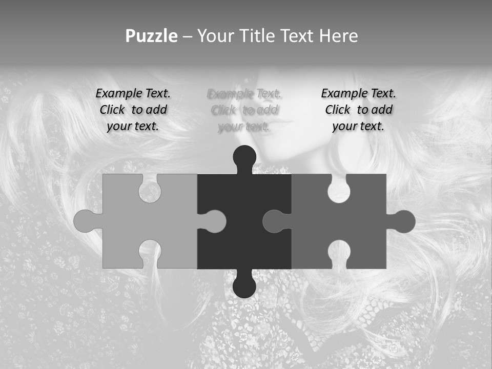 A Beautiful Blond Woman With Long Hair Powerpoint Template PowerPoint Template