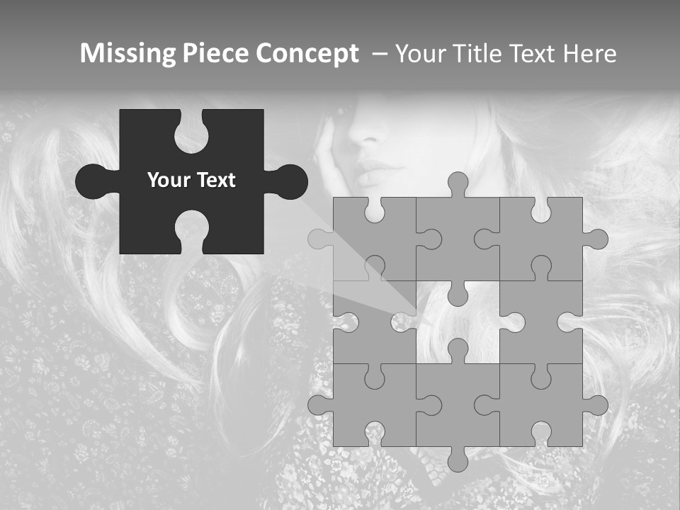 A Beautiful Blond Woman With Long Hair Powerpoint Template PowerPoint Template