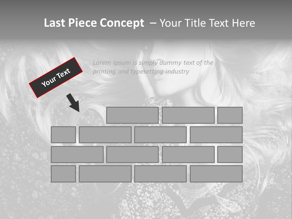 A Beautiful Blond Woman With Long Hair Powerpoint Template PowerPoint Template