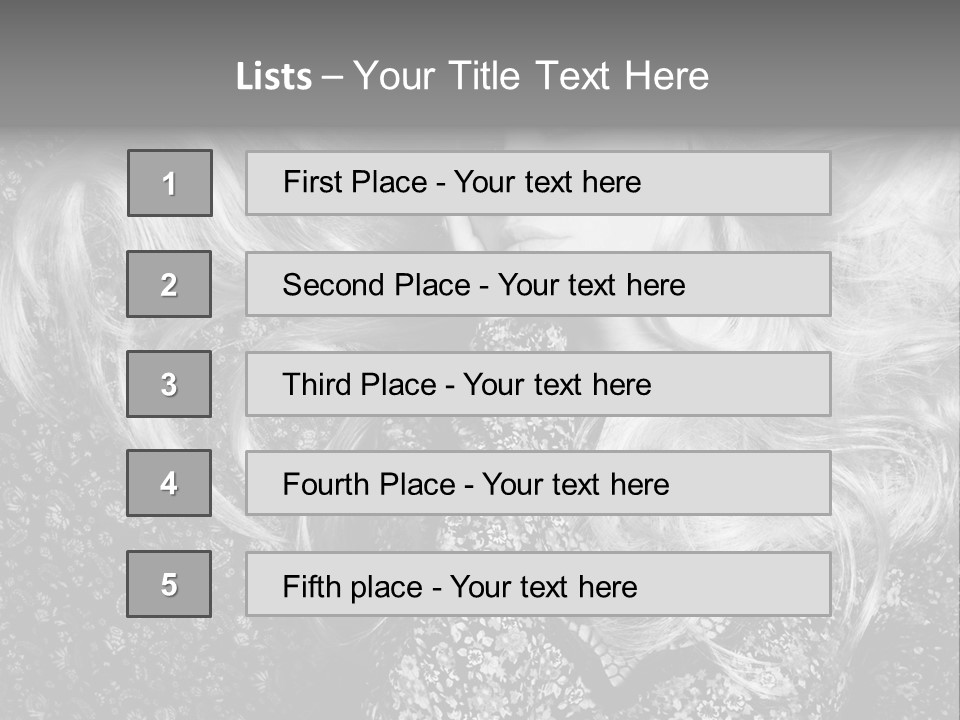 A Beautiful Blond Woman With Long Hair Powerpoint Template PowerPoint Template