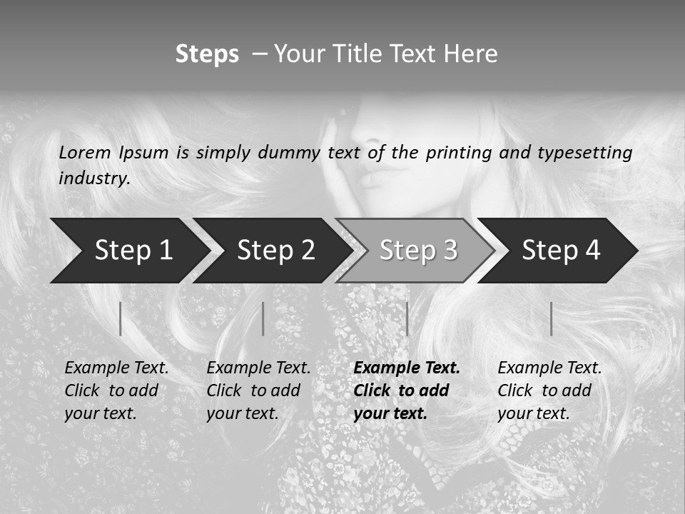 A Beautiful Blond Woman With Long Hair Powerpoint Template PowerPoint Template