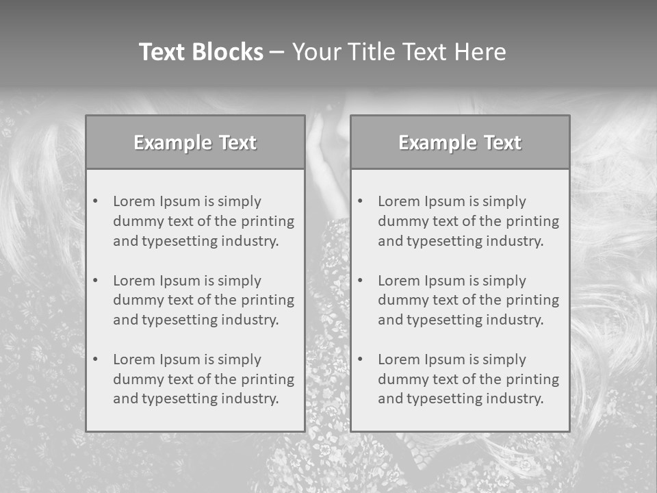 A Beautiful Blond Woman With Long Hair Powerpoint Template PowerPoint Template