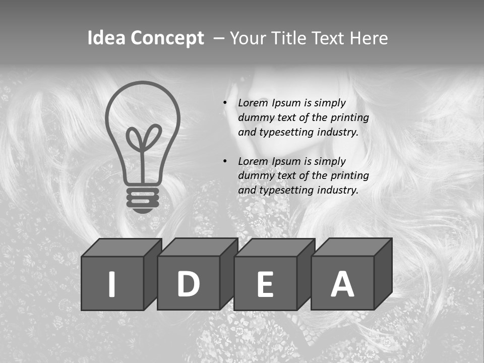 A Beautiful Blond Woman With Long Hair Powerpoint Template PowerPoint Template