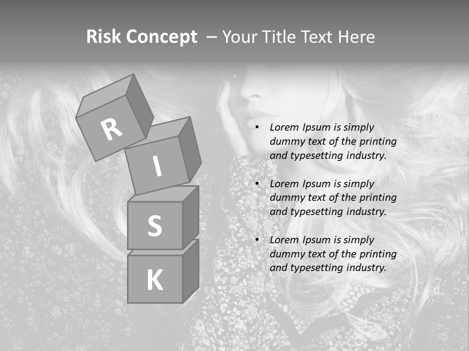 A Beautiful Blond Woman With Long Hair Powerpoint Template PowerPoint Template