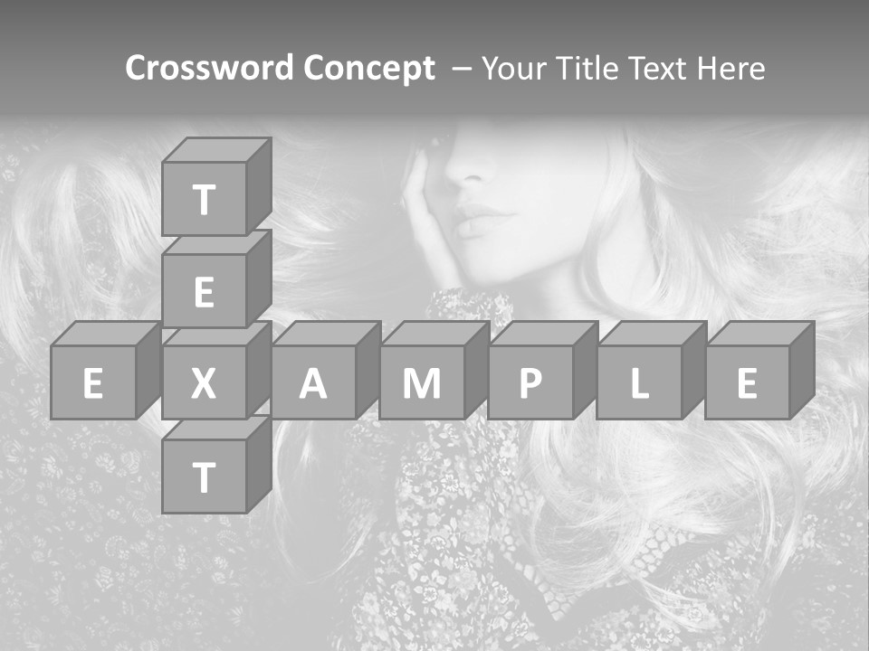 A Beautiful Blond Woman With Long Hair Powerpoint Template PowerPoint Template