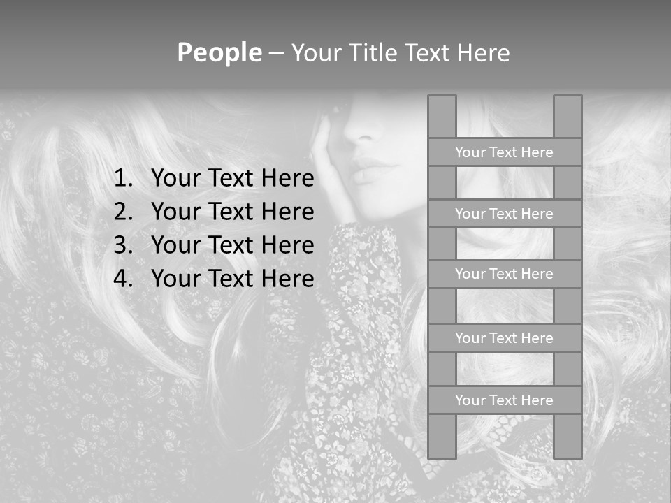A Beautiful Blond Woman With Long Hair Powerpoint Template PowerPoint Template