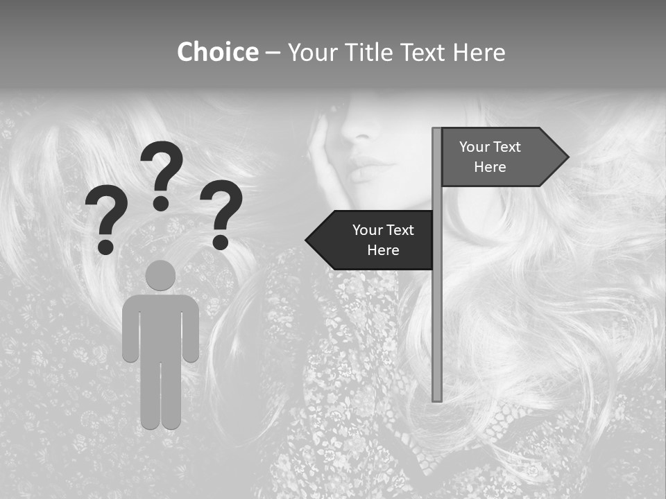 A Beautiful Blond Woman With Long Hair Powerpoint Template PowerPoint Template