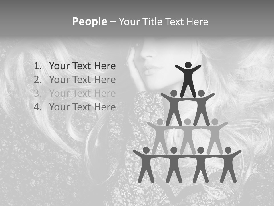 A Beautiful Blond Woman With Long Hair Powerpoint Template PowerPoint Template