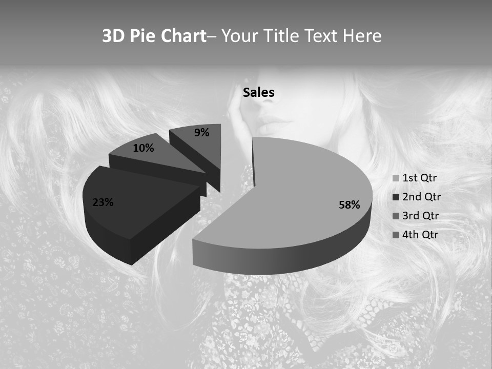 A Beautiful Blond Woman With Long Hair Powerpoint Template PowerPoint Template