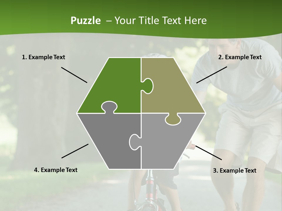 A Man Riding A Bike Next To A Little Boy PowerPoint Template