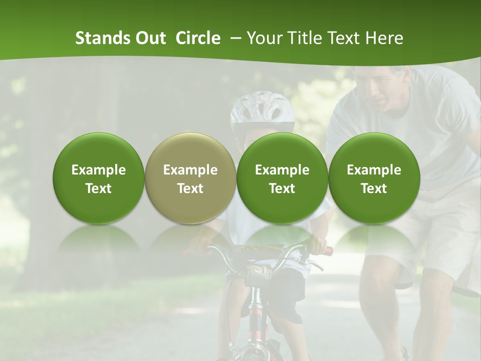 A Man Riding A Bike Next To A Little Boy PowerPoint Template