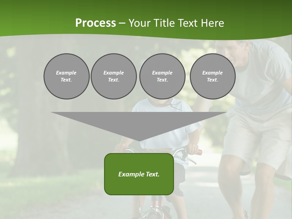 A Man Riding A Bike Next To A Little Boy PowerPoint Template