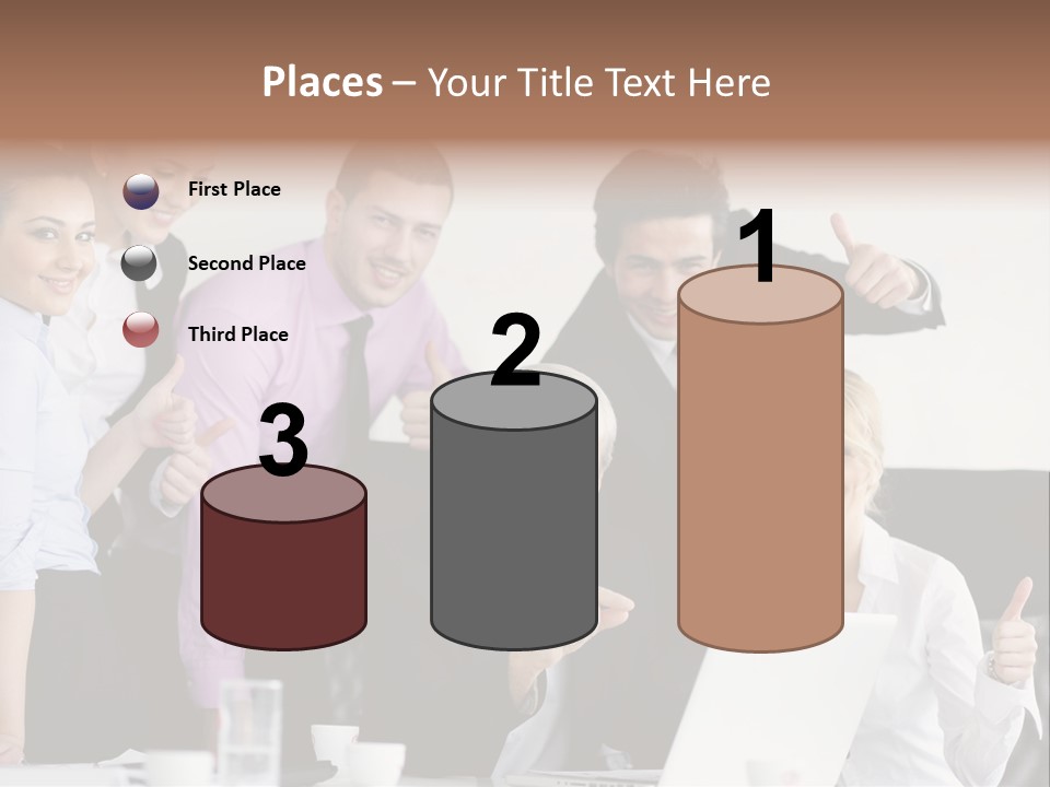 A Group Of Business People Giving Thumbs Up PowerPoint Template