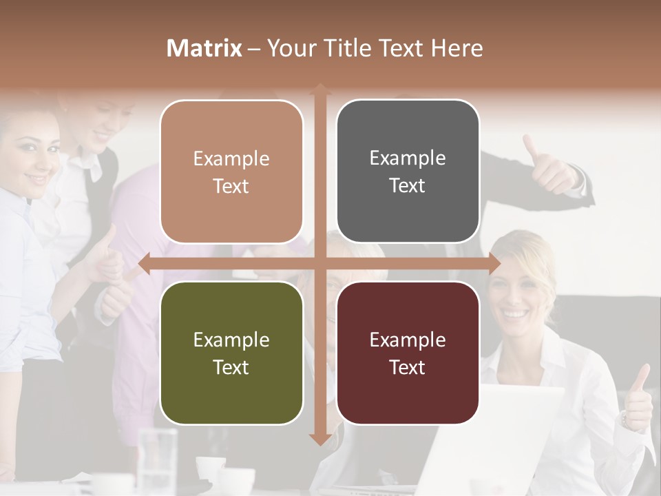 A Group Of Business People Giving Thumbs Up PowerPoint Template