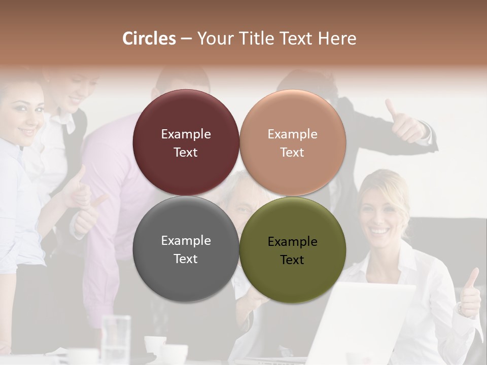 A Group Of Business People Giving Thumbs Up PowerPoint Template