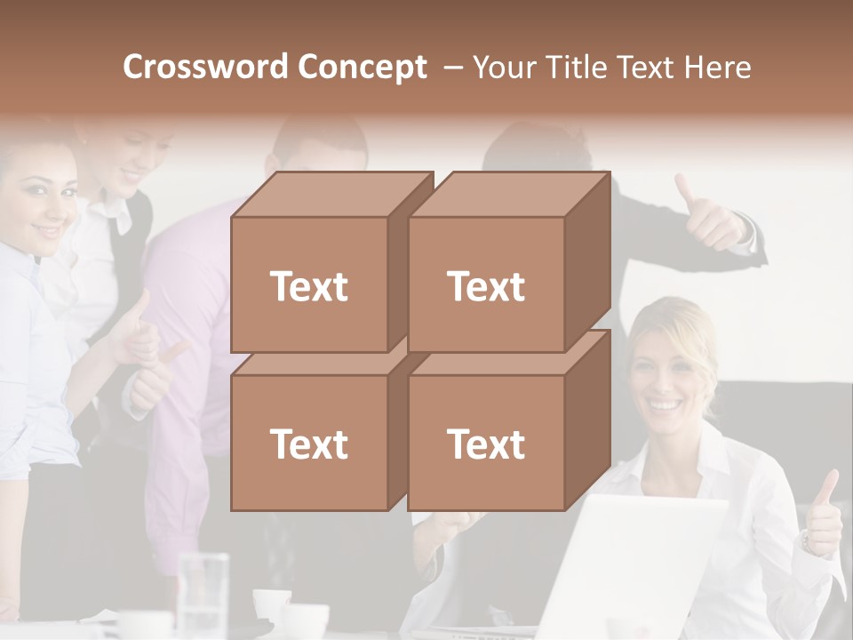 A Group Of Business People Giving Thumbs Up PowerPoint Template