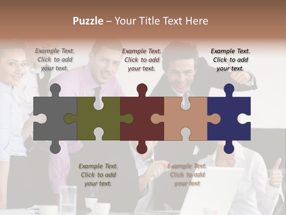 A Group Of Business People Giving Thumbs Up PowerPoint Template