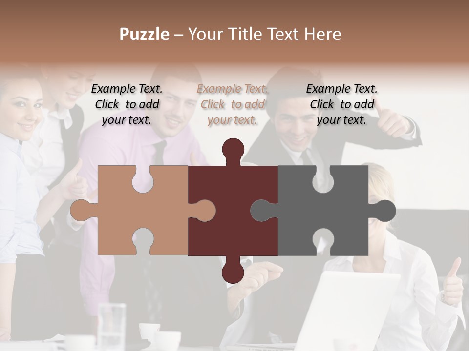 A Group Of Business People Giving Thumbs Up PowerPoint Template