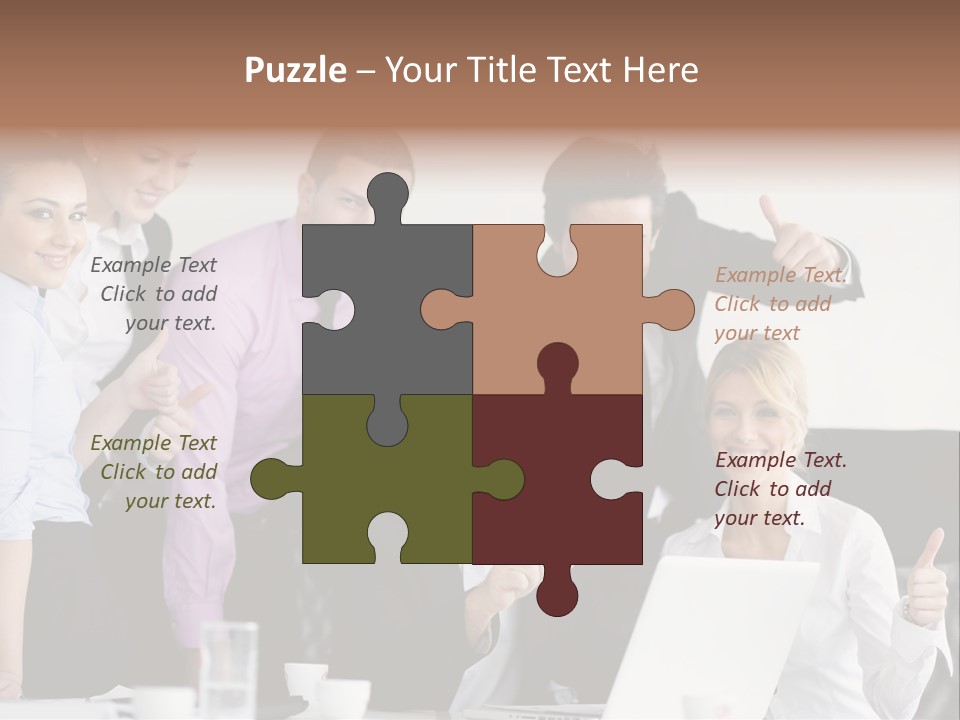 A Group Of Business People Giving Thumbs Up PowerPoint Template