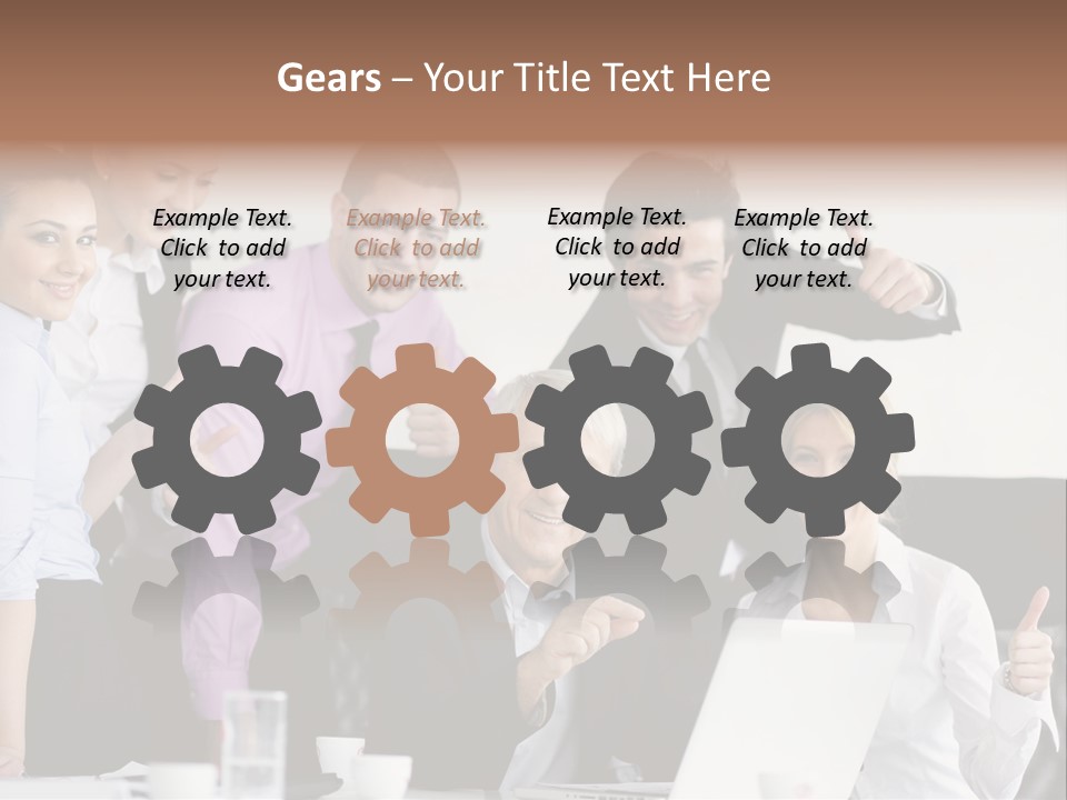 A Group Of Business People Giving Thumbs Up PowerPoint Template