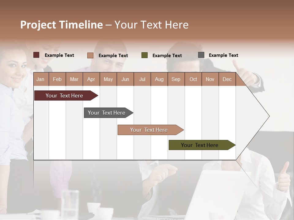 A Group Of Business People Giving Thumbs Up PowerPoint Template