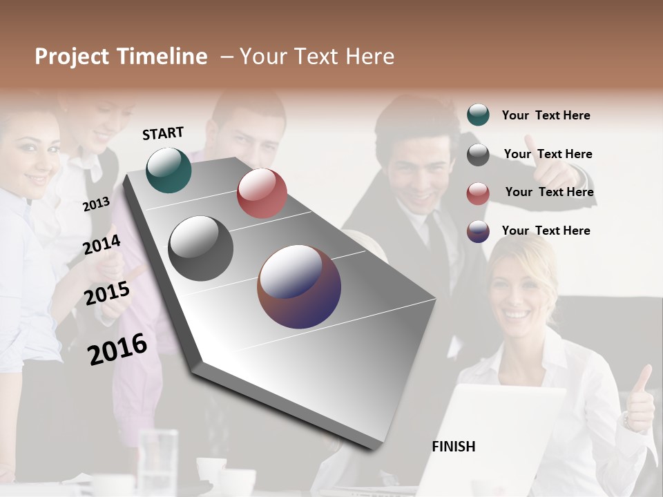 A Group Of Business People Giving Thumbs Up PowerPoint Template