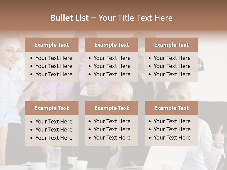 A Group Of Business People Giving Thumbs Up PowerPoint Template