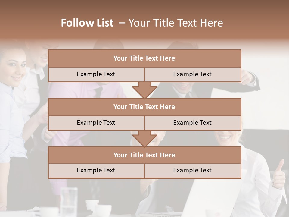 A Group Of Business People Giving Thumbs Up PowerPoint Template